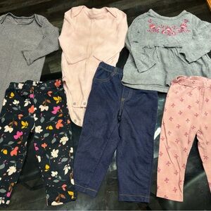 Charming Baby Girl 12M Matching Sets - Pink, Gray, and Black
